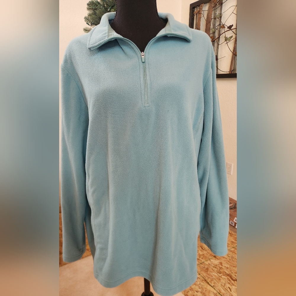 Womans Lands End Quarter zip Fleece 2x
